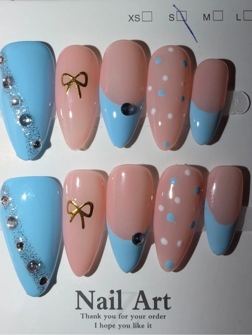 Almond Press-On Nails – Size Small